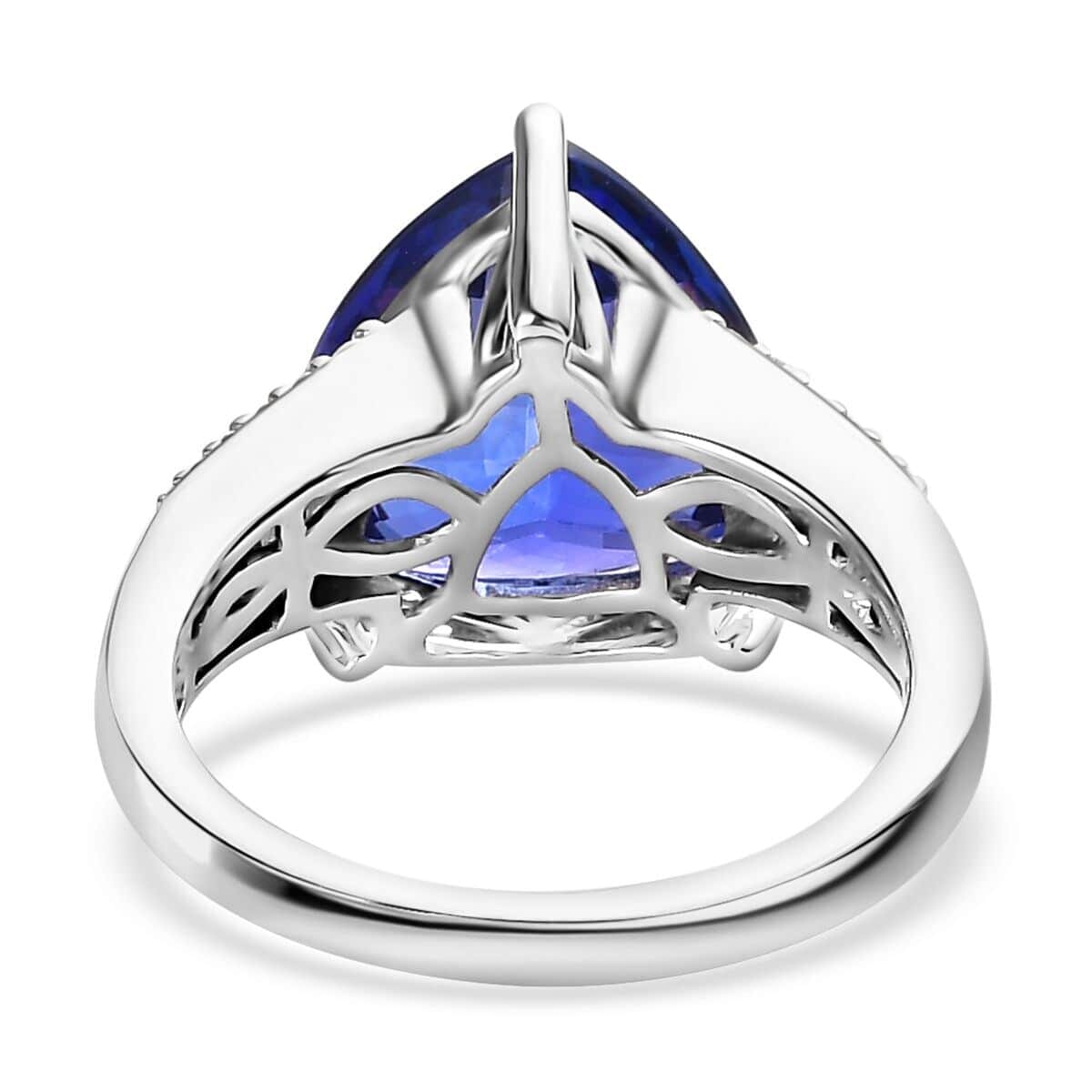 Rhapsody 950 Platinum AAAA Tanzanite and E-F VS2 Diamond Ring (Size 10.5) 8.10 Grams 7.75 ctw image number 4