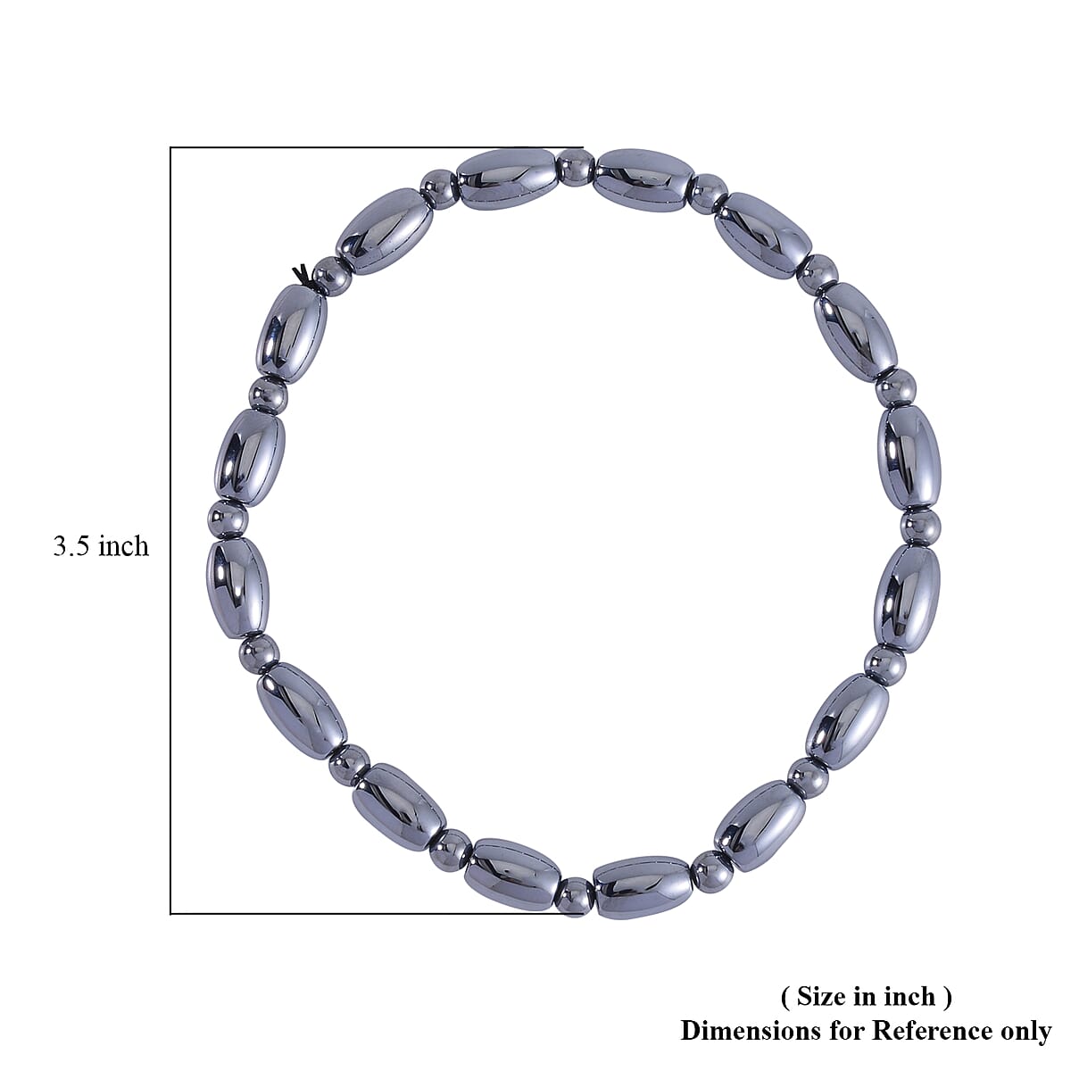 Terahertz Rice and Beaded Stretch Anklet 73.35 ctw image number 3