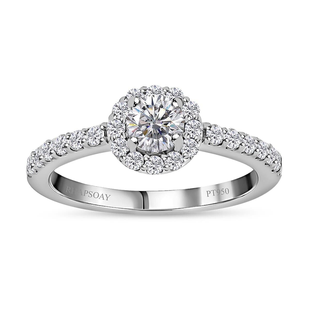 IGI Certified Rhapsody E-F VS Diamond 1.00 ctw Ring in 950 Platinum (Size 7.0) 4.70 Grams 