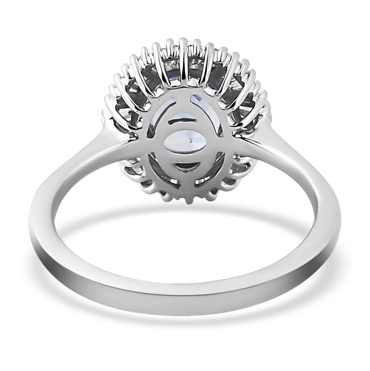 Iliana AAA Royal Ceylon Sapphire and G-H SI Diamond 1.75 ctw Halo Ring in 18K White Gold (Size 5.5) image number 4