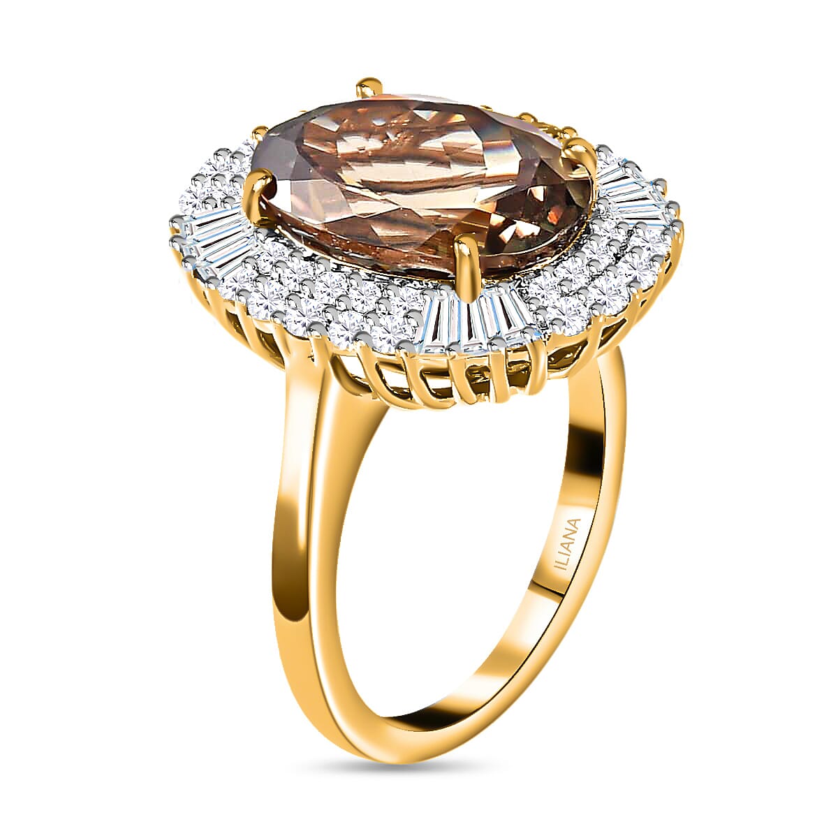 Iliana 18K Yellow Gold AAA Turkizite and G-H SI Diamond Ring (Size 8.0) 6.25 Grams 7.85 ctw image number 3