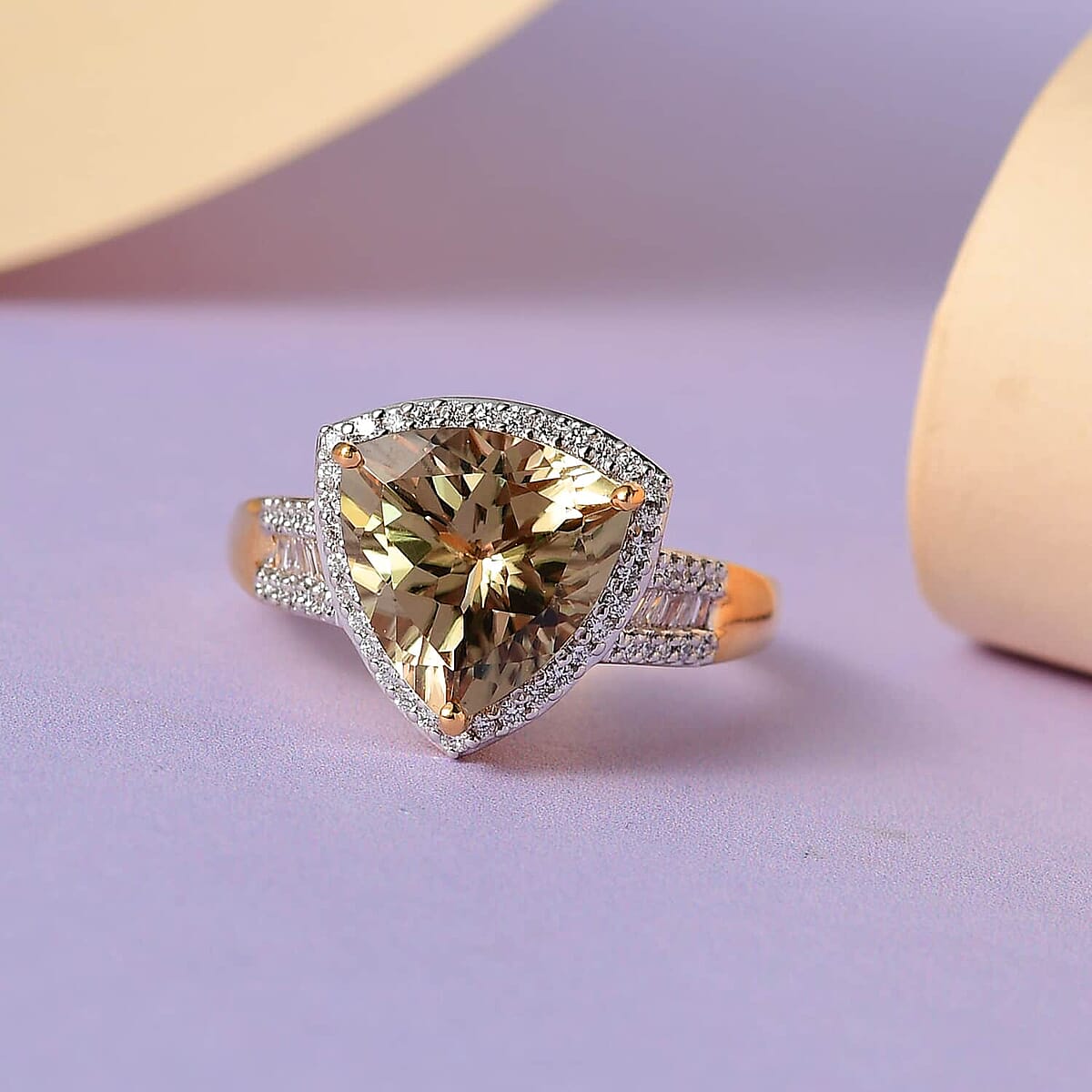 Iliana 18K Yellow Gold AAA Turkizite and G-H SI Diamond Ring (Size 5.5) 5 Grams 4.50 ctw image number 1