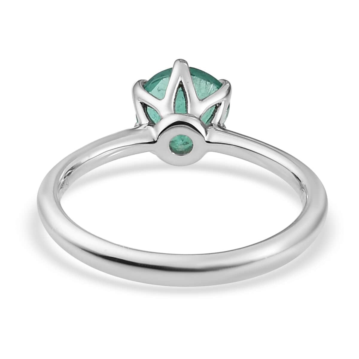 Rhapsody 950 Platinum AAAA Kagem Zambian Emerald Solitaire Ring (Size 5.5) 4.40 Grams 1.00 ctw image number 4