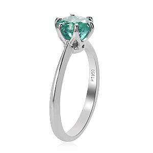 Rhapsody AAAA Kagem Zambian Emerald 1.00 ctw Solitaire Ring in 950 Platinum (Size 6.5) 4.40 Grams