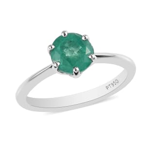 Rhapsody AAAA Kagem Zambian Emerald 1.00 ctw Solitaire Ring in 950 Platinum (Size 9.5) 4.40 Grams