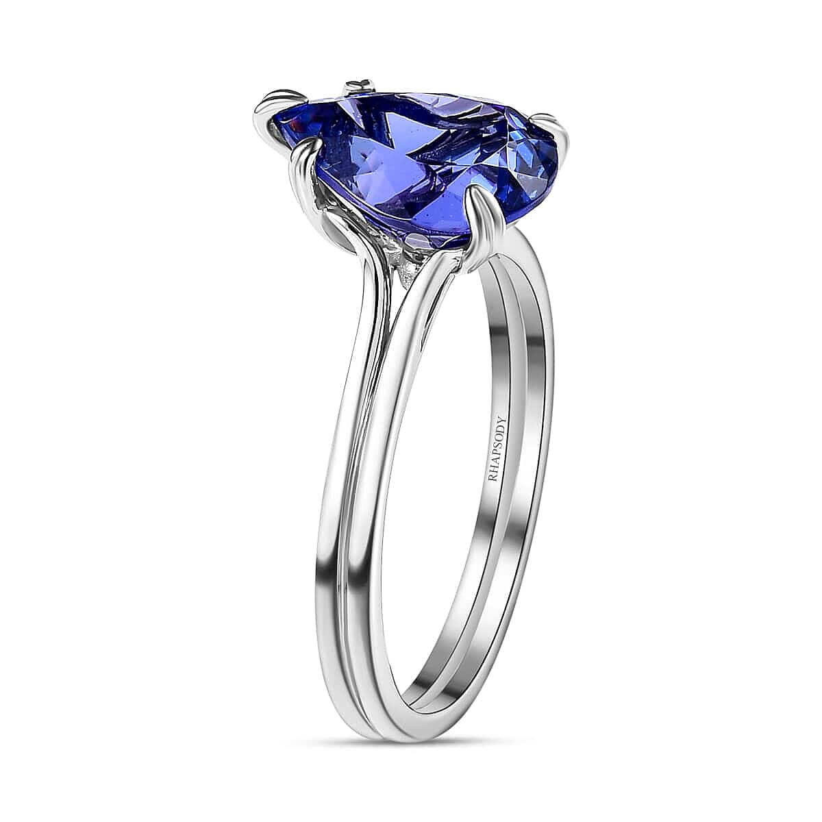 Certified & Appraised Rhapsody 950 Platinum AAAA Tanzanite and E-F VS2 Diamond Solitaire Ring (Size 6.5) 5.25 Grams 4.80 ctw image number 3