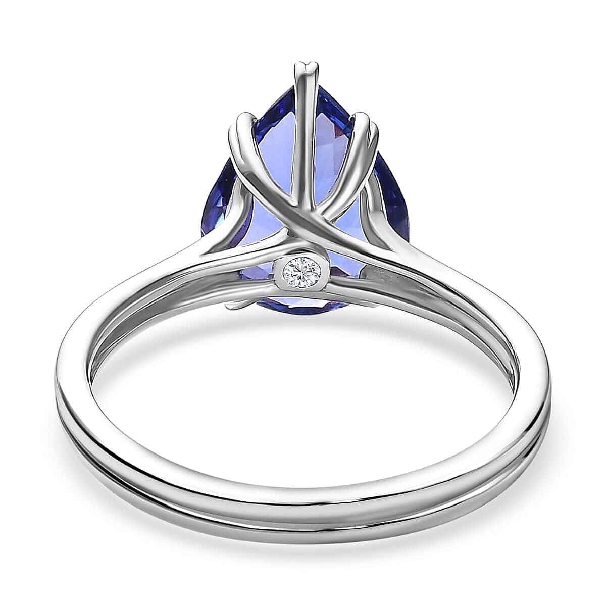 Certified & Appraised Rhapsody 950 Platinum AAAA Tanzanite and E-F VS2 Diamond Solitaire Ring (Size 6.5) 5.25 Grams 4.80 ctw image number 4