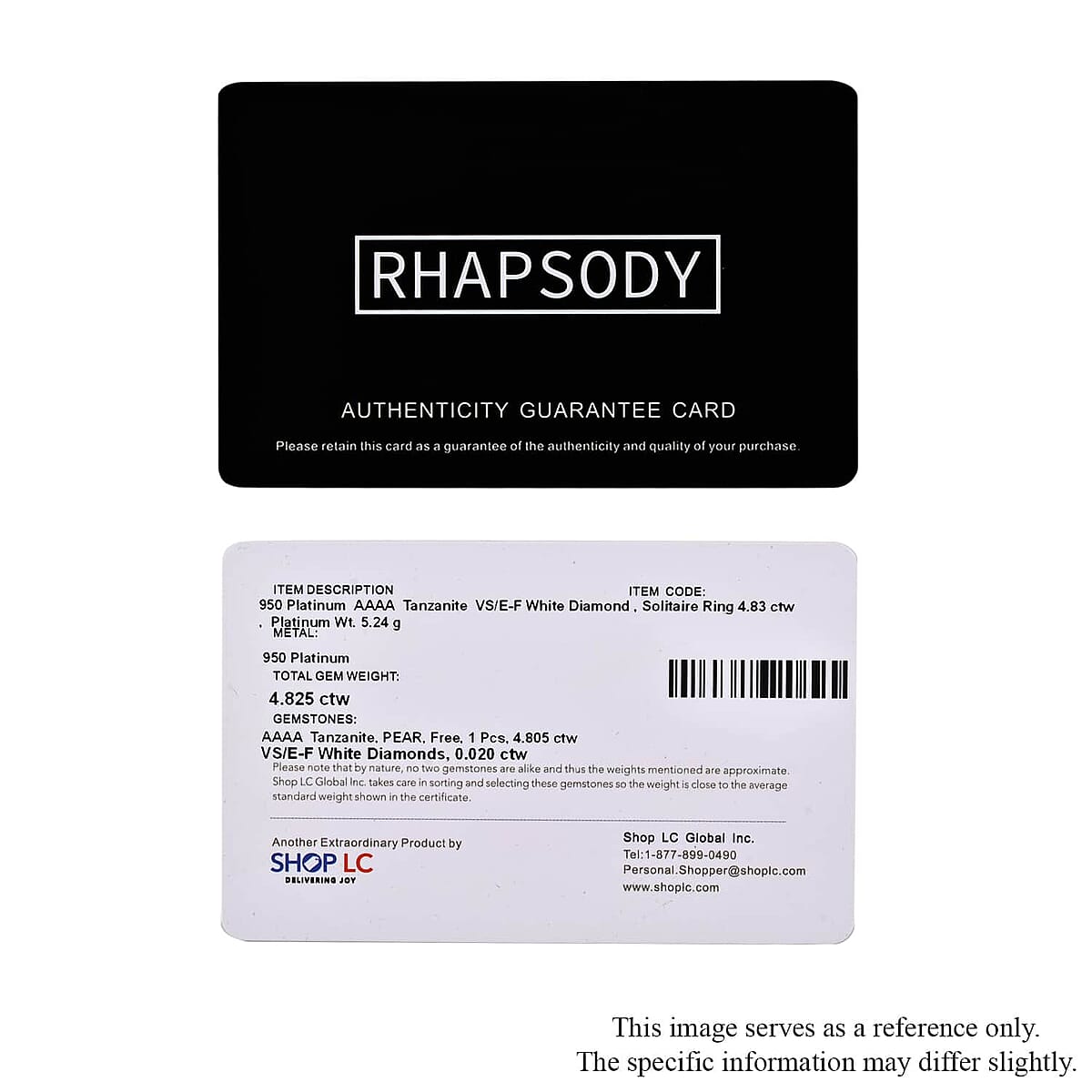 Certified & Appraised Rhapsody 950 Platinum AAAA Tanzanite and E-F VS2 Diamond Solitaire Ring (Size 6.5) 5.25 Grams 4.80 ctw image number 7