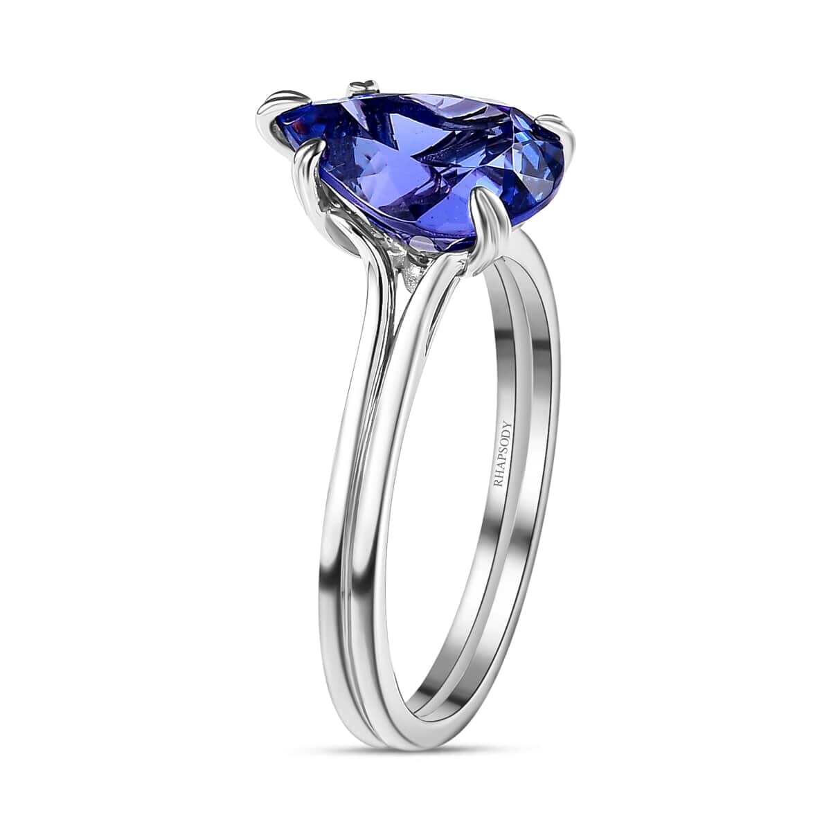 Certified & Appraised Rhapsody 950 Platinum AAAA Tanzanite and E-F VS2 Diamond Solitaire Ring (Size 7.5) 5.25 Grams 4.80 ctw image number 3