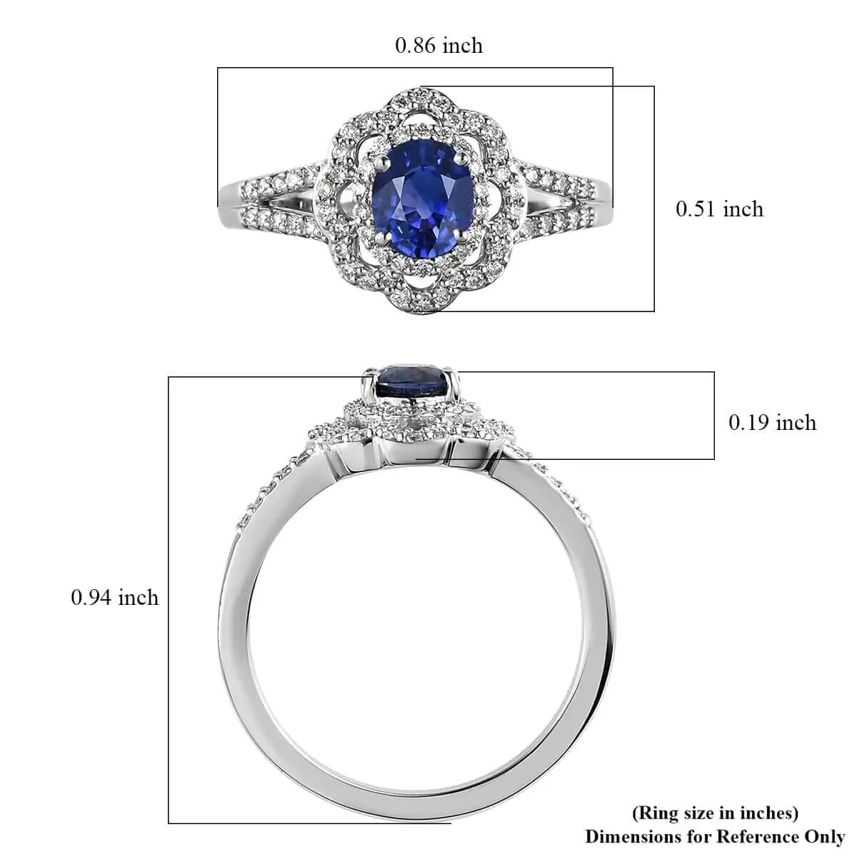 Rhapsody 950 Platinum AAAA Tanzanian Color Change Sapphire and E-F VS Diamond Split Shank Floral Ring (Size 7.5) 5.35 Grams 1.15 ctw with Free UV Torch image number 5