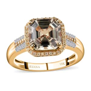 Iliana 18K Yellow Gold AAA Turkizite, Natural Yellow and White Diamond SI Floral Ring (Size 6.0) 5.15 Grams 4.25 ctw