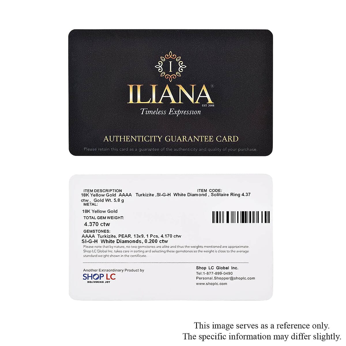 Certified & Appraised Iliana 18K Yellow Gold AAAA Turkizite and G-H SI Diamond Ring (Size 6.0) 5.80 Grams 4.35 ctw image number 6
