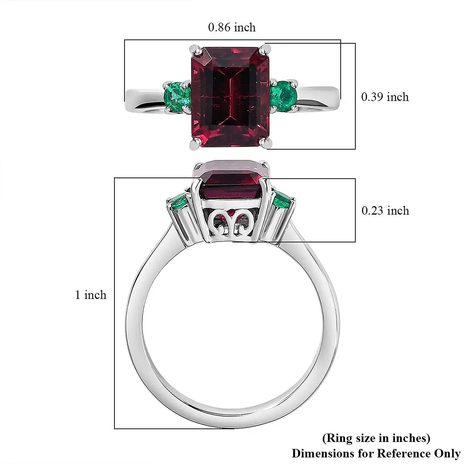 Certified Rhapsody AAAA Ouro Fino Rubellite, AAAA Boyaca Colombian Emerald Ring in 950 Platinum 2.50 ctw (Size 8.5)