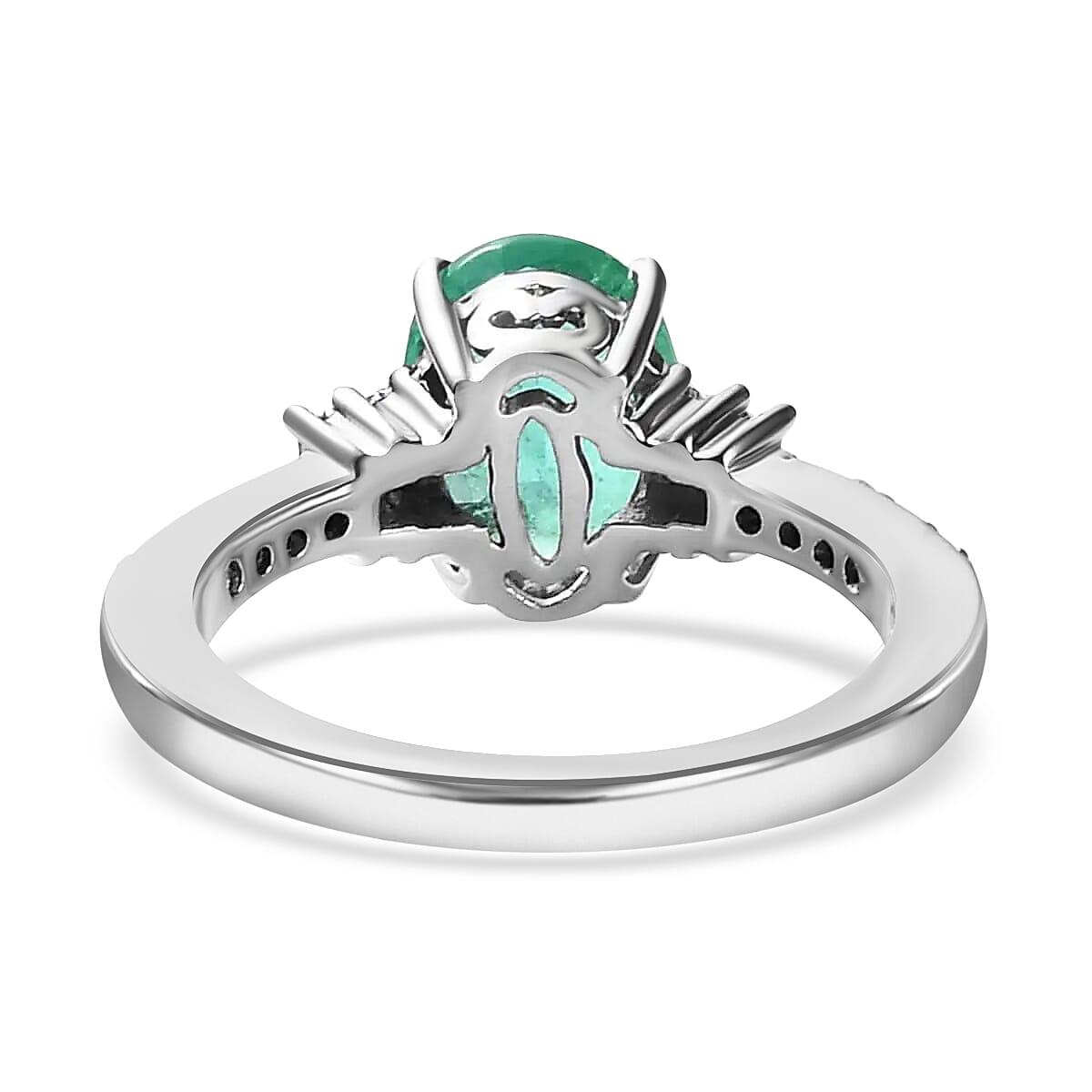 Rhapsody 950 Platinum AAAA Ethiopian Emerald and E-F VS Diamond Ring (Size 10.0) 5.40 Grams 1.90 ctw
