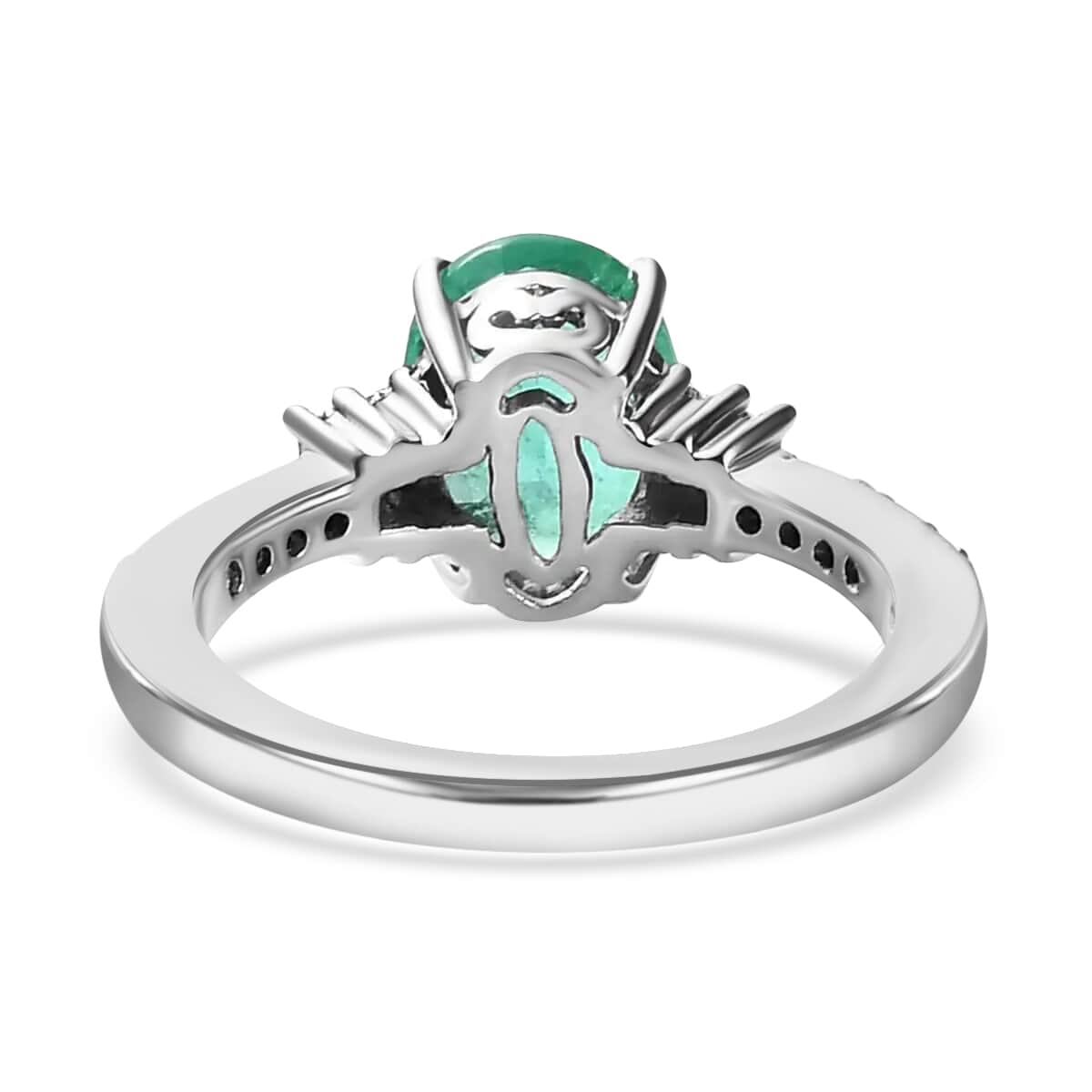 Rhapsody 950 Platinum AAAA Ethiopian Emerald and E-F VS Diamond Ring (Size 10.0) 5.40 Grams 1.90 ctw image number 4