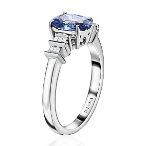 Iliana 18K White Gold AAA Royal Ceylon Sapphire and G-H SI Diamond Ring (Size 8.5) 1.40 ctw