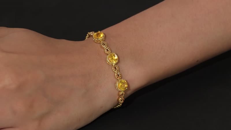Premium BURITI Fire Opal and Brown Zircon Bracelet in Vermeil Yellow Gold Over Sterling Silver (7.25 In) 3.00 ctw