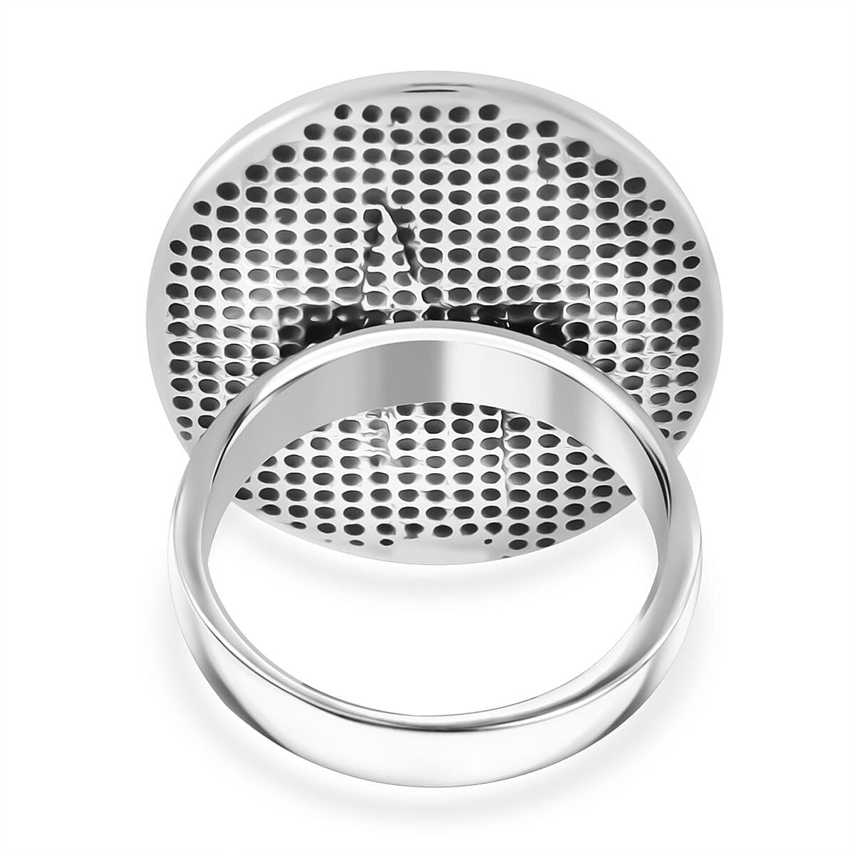 Abalone Shell Oval Ring in Stainless Steel (Size 8.0) image number 4