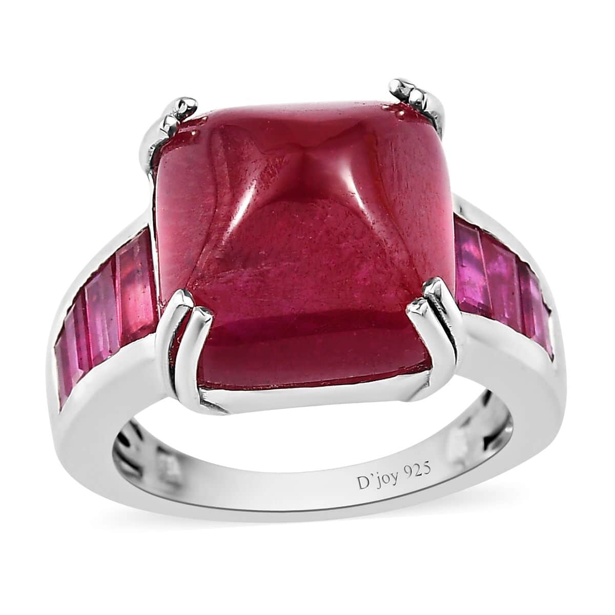 Sugarloaf Niassa Ruby (FF) Ring in Platinum Over Sterling Silver (Size 10.0) 17.00 ctw image number 0