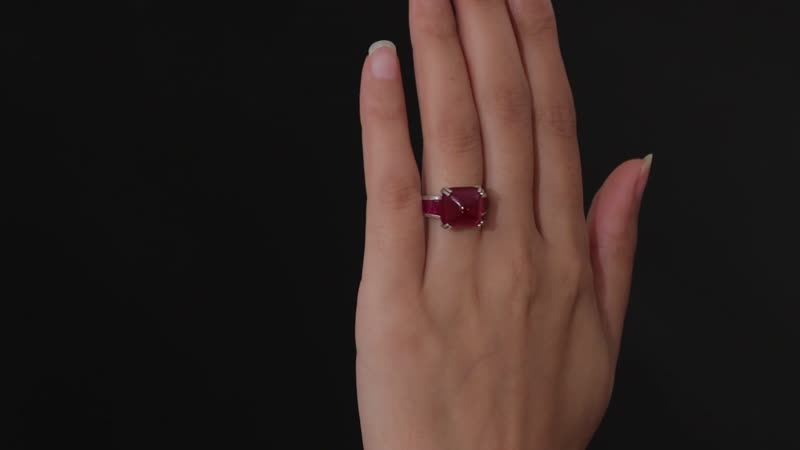 Niassa Ruby (FF) Ring in Platinum Over Sterling Silver (Size 10.0) 17.00 ctw