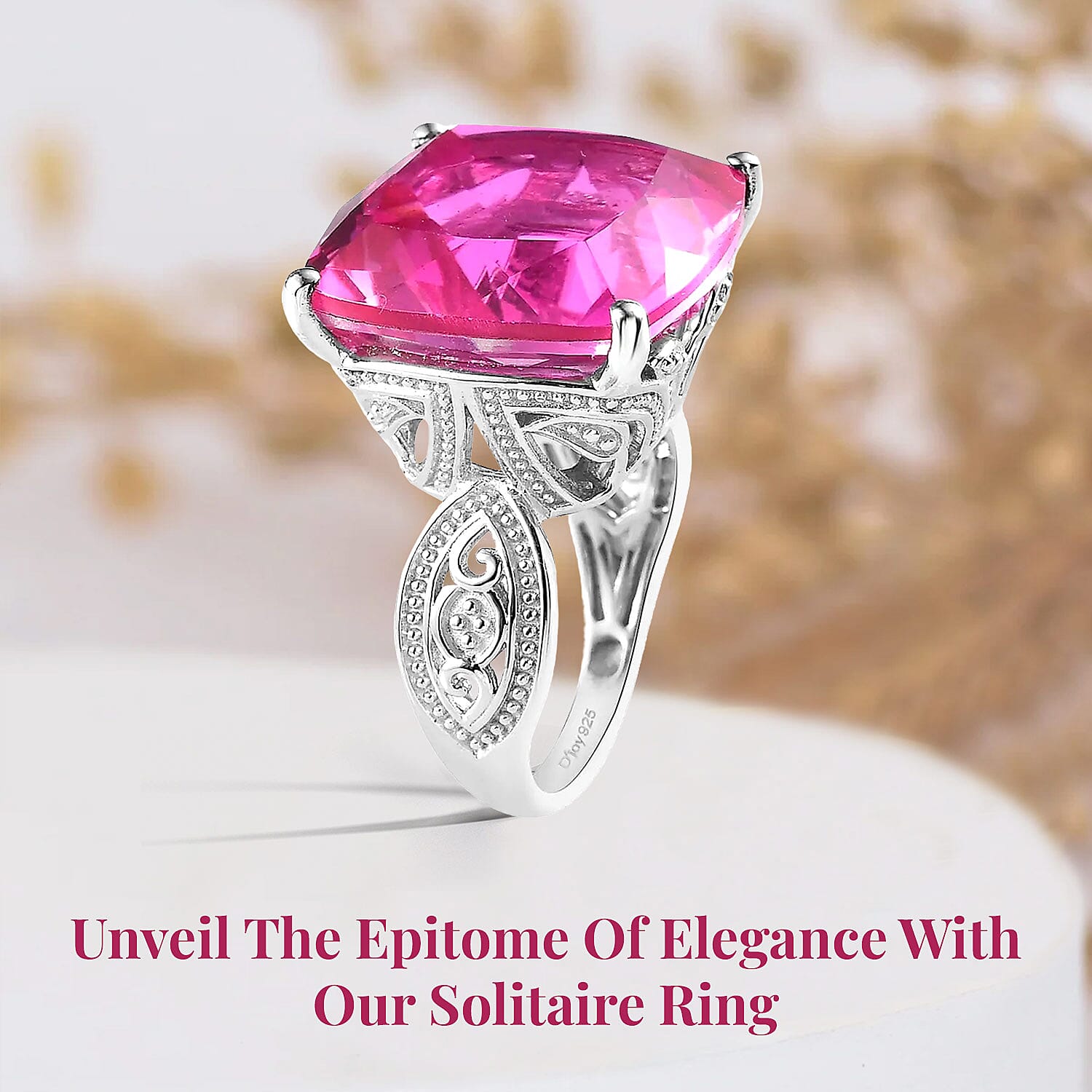 Radiant Orchid Quartz (Triplet) Solitaire Ring in Platinum Over Sterling Silver (Size 10.0) 24.15 ctw