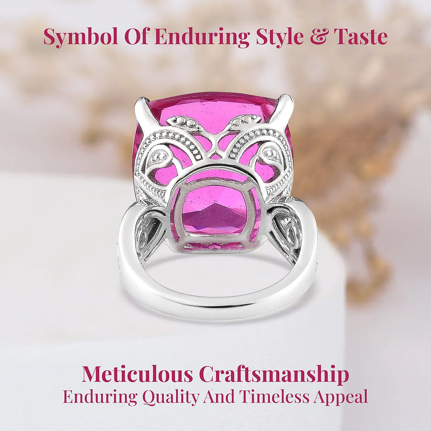 Radiant Orchid Quartz (Triplet) Solitaire Ring in Platinum Over Sterling Silver (Size 10.0) 24.15 ctw