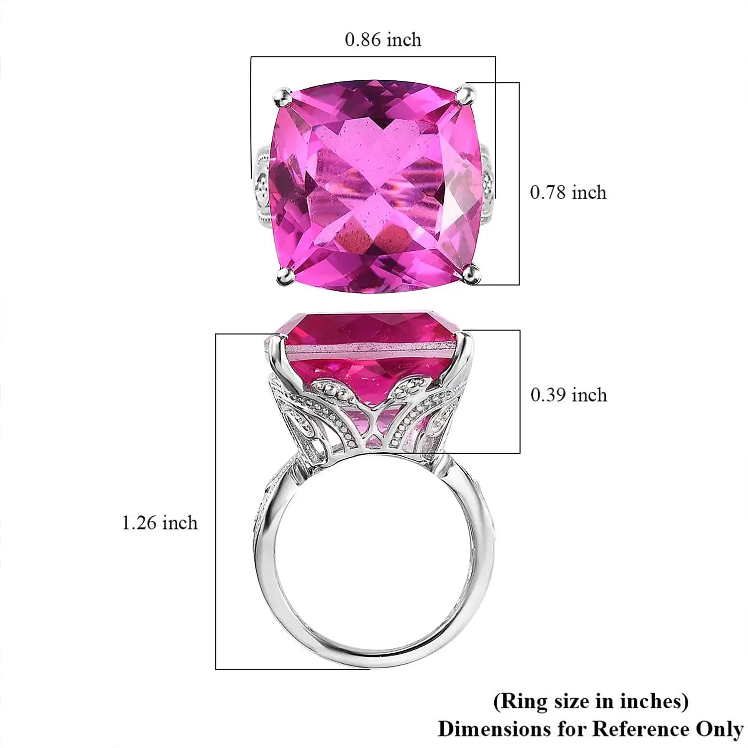 Radiant Orchid Quartz (Triplet) Solitaire Ring in Platinum Over Sterling Silver (Size 10.0) 24.15 ctw