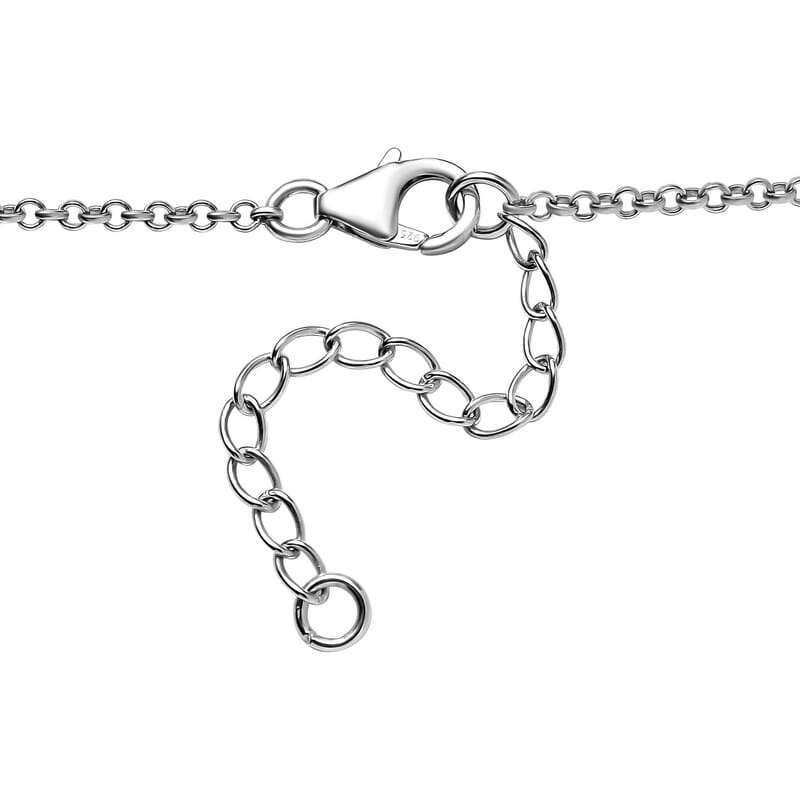 African Amethyst Station Necklace 18 Inches in Platinum Over Sterling Silver 5.80 ctw