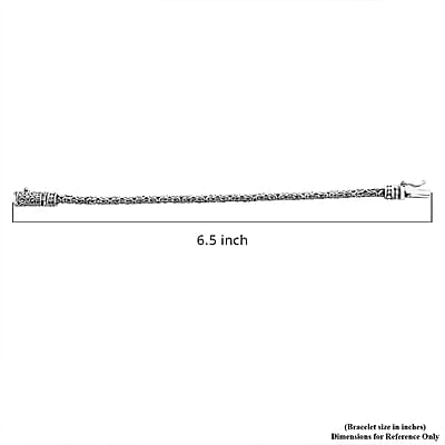 D'Joy Bali Legacy Oval Shape Borobudur Bracelet in Sterling Silver (6.50 In) 15 Grams