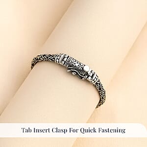 D'Joy Bali Legacy Oval Shape Borobudur Bracelet in Sterling Silver (7.25 In) 16.32 Grams