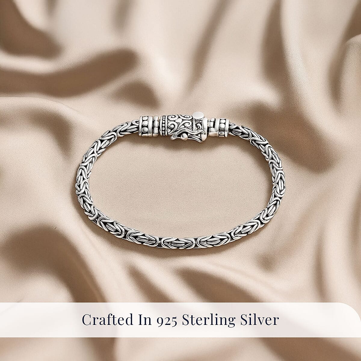 D'Joy Bali Legacy Oval Shape Borobudur Bracelet in Sterling Silver (8.00 In) 17.42 Grams image number 2