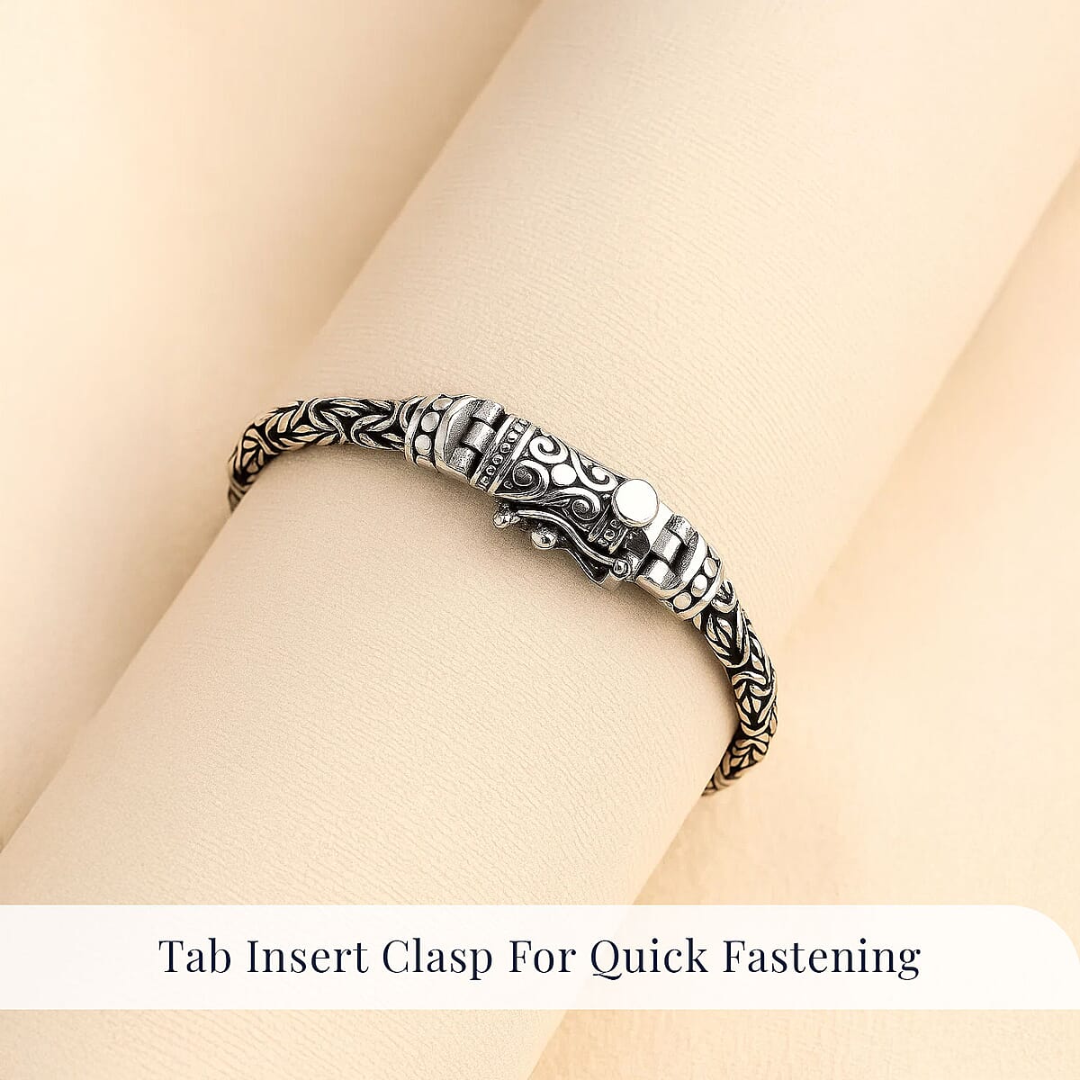 D'Joy Bali Legacy Oval Shape Borobudur Bracelet in Sterling Silver (8.00 In) 17.42 Grams image number 3