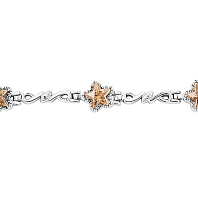 Simulated Champagne Diamond Bracelet in Stainless Steel (7.00 In) 7.15 ctw