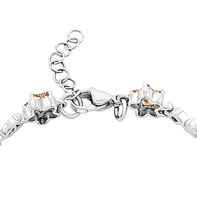 Simulated Champagne Diamond Bracelet in Stainless Steel (7.00 In) 7.15 ctw