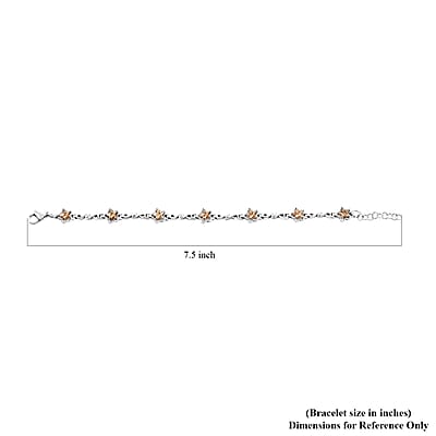 Simulated Champagne Diamond Bracelet in Stainless Steel (7.00 In) 7.15 ctw