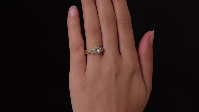 AAA Turkizite, Madagascar Yellow Sapphire and White Zircon Halo Ring in Vermeil Yellow Gold Over Sterling Silver (Size 10.0) 1.10 ctw