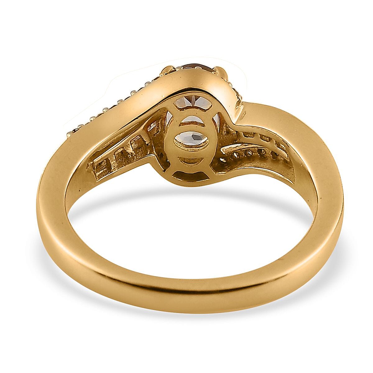AAA Turkizite, Yellow and White Diamond Ring in Vermeil Yellow Gold Over Sterling Silver (Size 10.0) 1.10 ctw