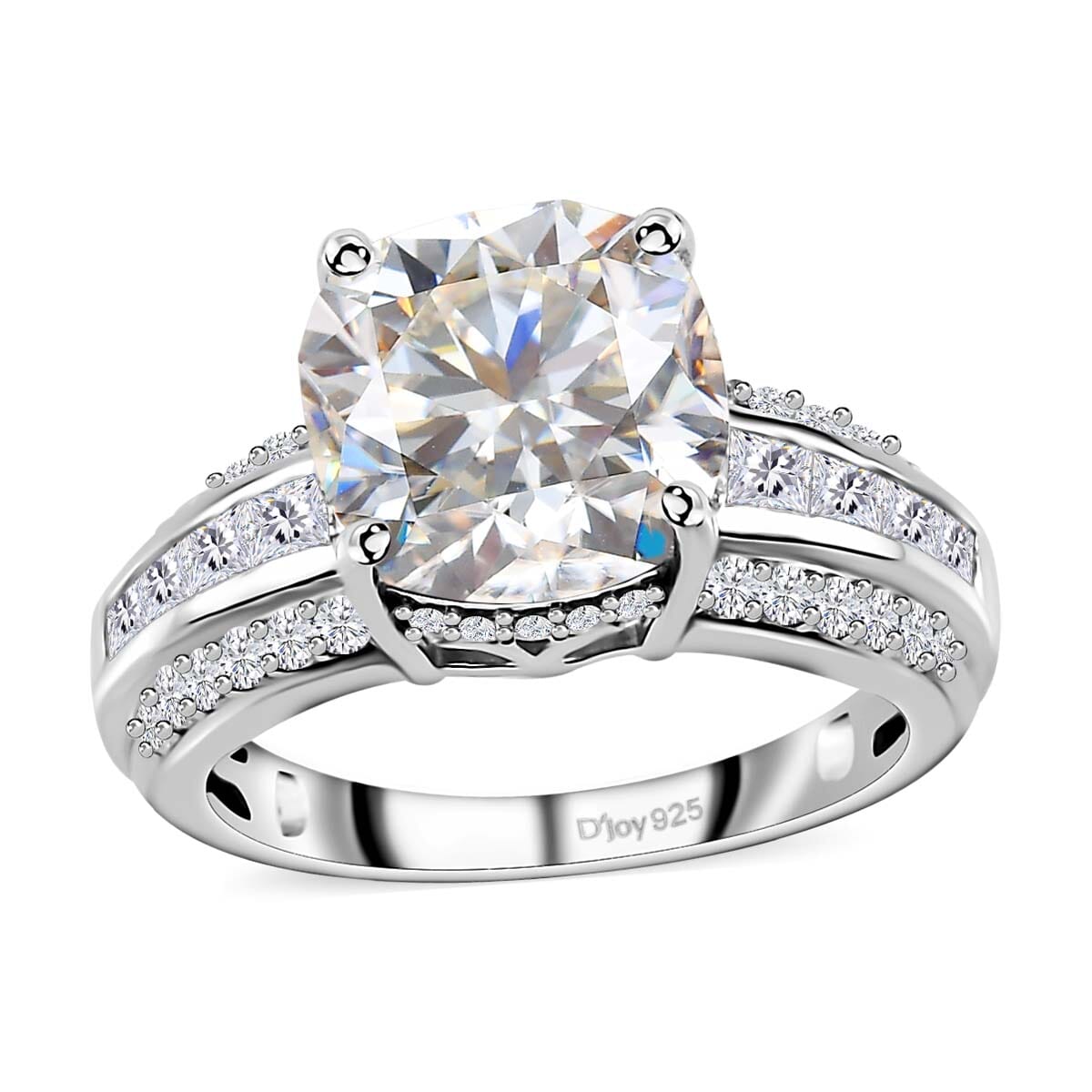 Moissanite Ring in Platinum Over Sterling Silver 6.00 ctw image number 0