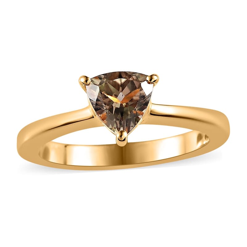 AAA Turkizite Solitaire Ring in Vermeil Yellow Gold Over Sterling Silver (Size 10.0) 1.15 ctw