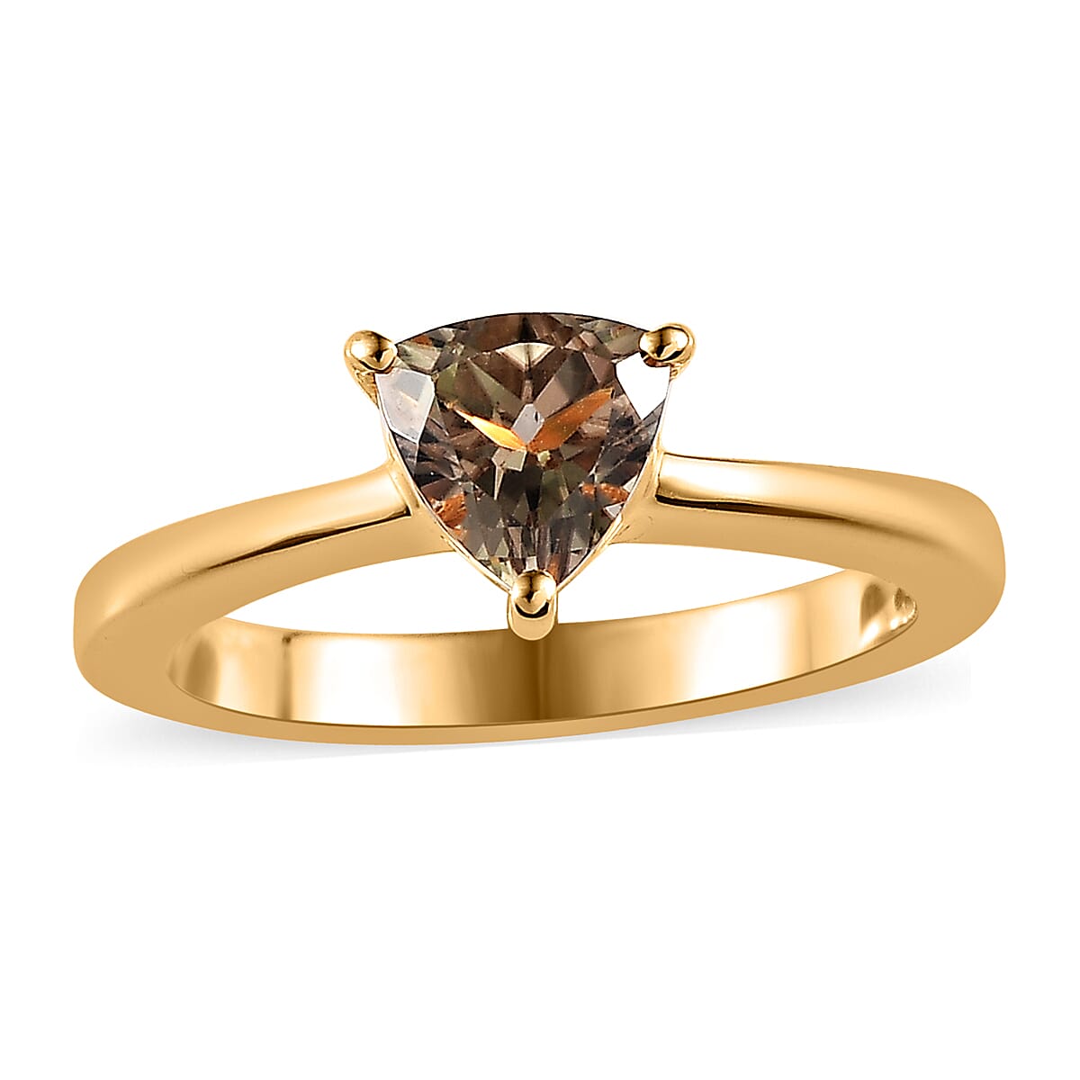 AAA Turkizite Solitaire Ring in Vermeil Yellow Gold Over Sterling Silver (Size 10.0) 1.15 ctw
