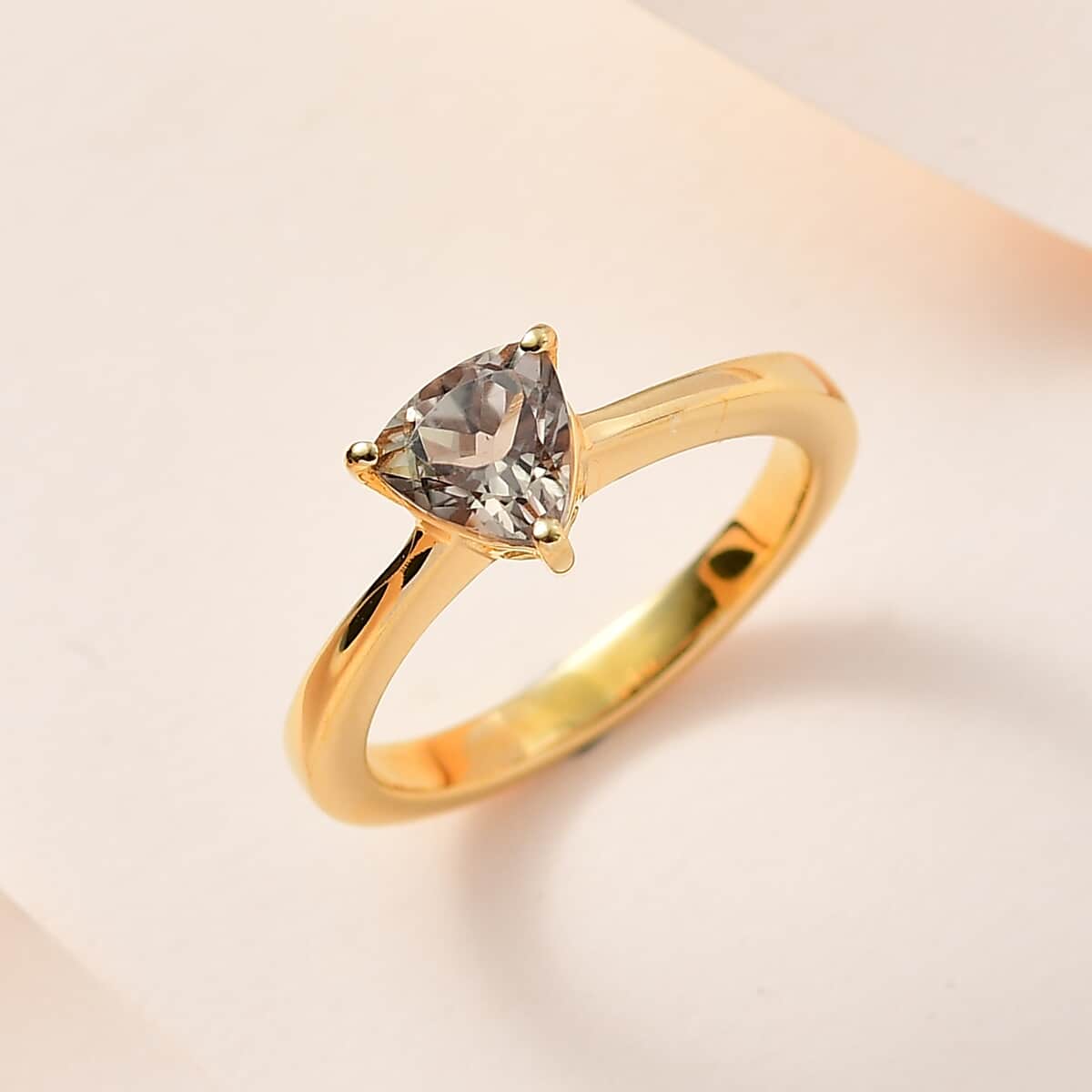 AAA Turkizite Solitaire Ring in Vermeil Yellow Gold Over Sterling Silver (Size 6.0) 1.15 ctw image number 1