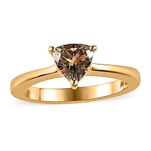 AAA Turkizite Solitaire Ring in Vermeil Yellow Gold Over Sterling Silver (Size 7.0) 1.15 ctw