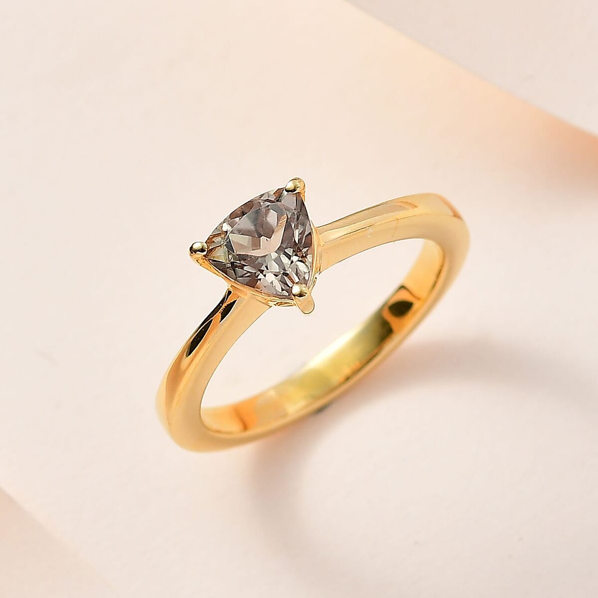 AAA Turkizite Solitaire Ring in Vermeil Yellow Gold Over Sterling Silver (Size 7.0) 1.15 ctw image number 1