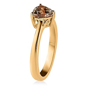 AAA Turkizite Solitaire Ring in Vermeil Yellow Gold Over Sterling Silver (Size 7.0) 1.15 ctw