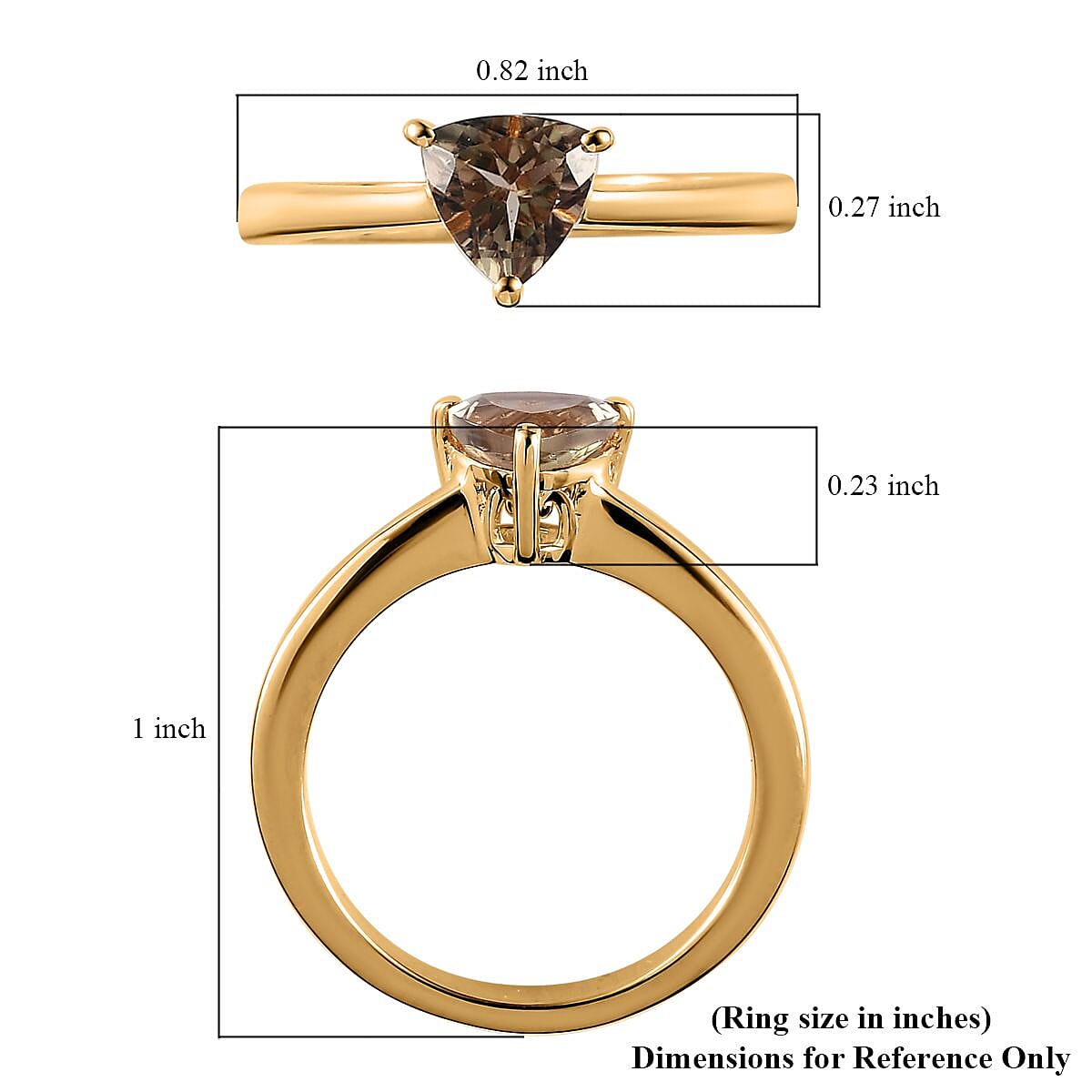 AAA Turkizite Solitaire Ring in Vermeil Yellow Gold Over Sterling Silver (Size 7.0) 1.15 ctw image number 5