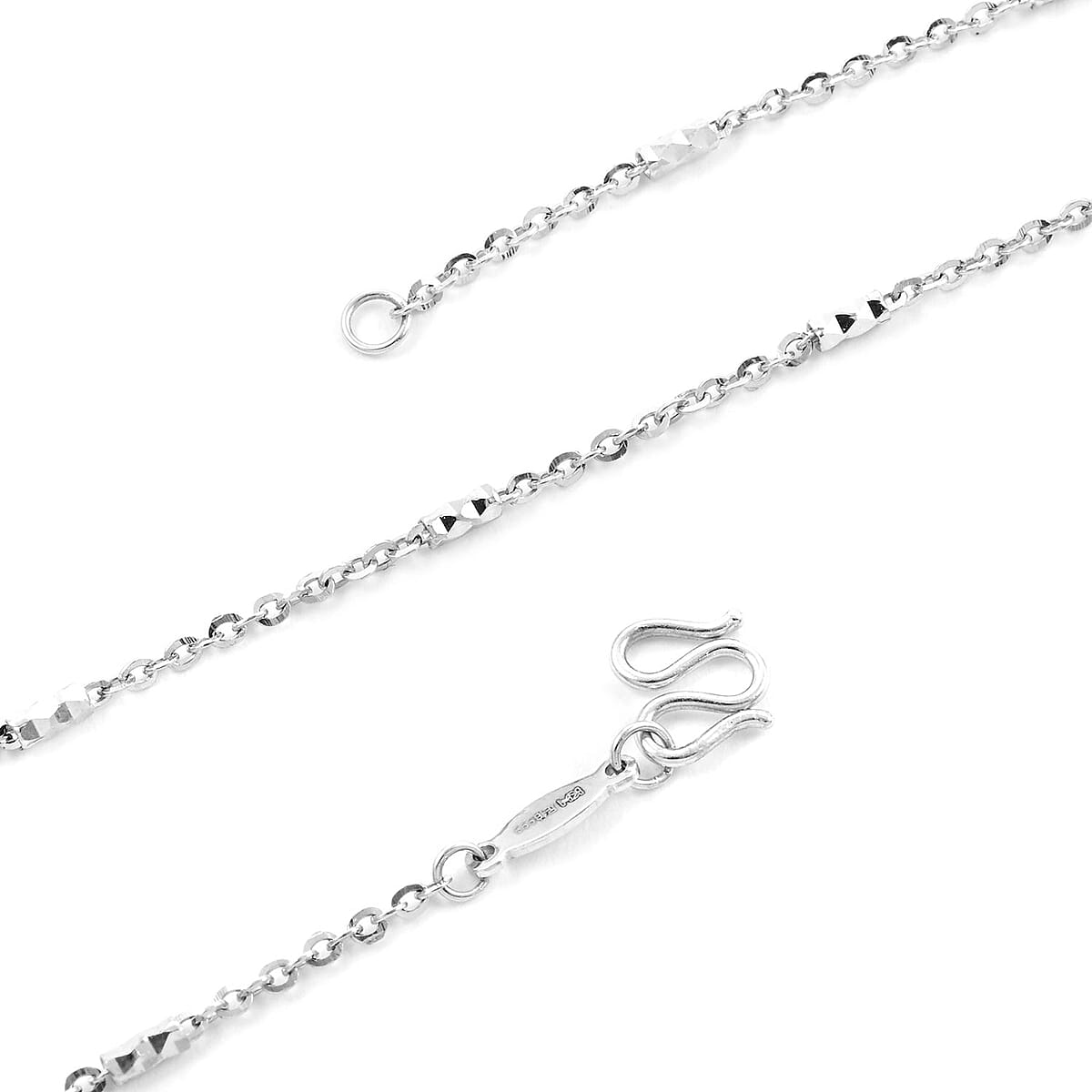 999 Platinum 1.20mm Cross Chain Necklace 17.5 Inches 4.60 Grams image number 2