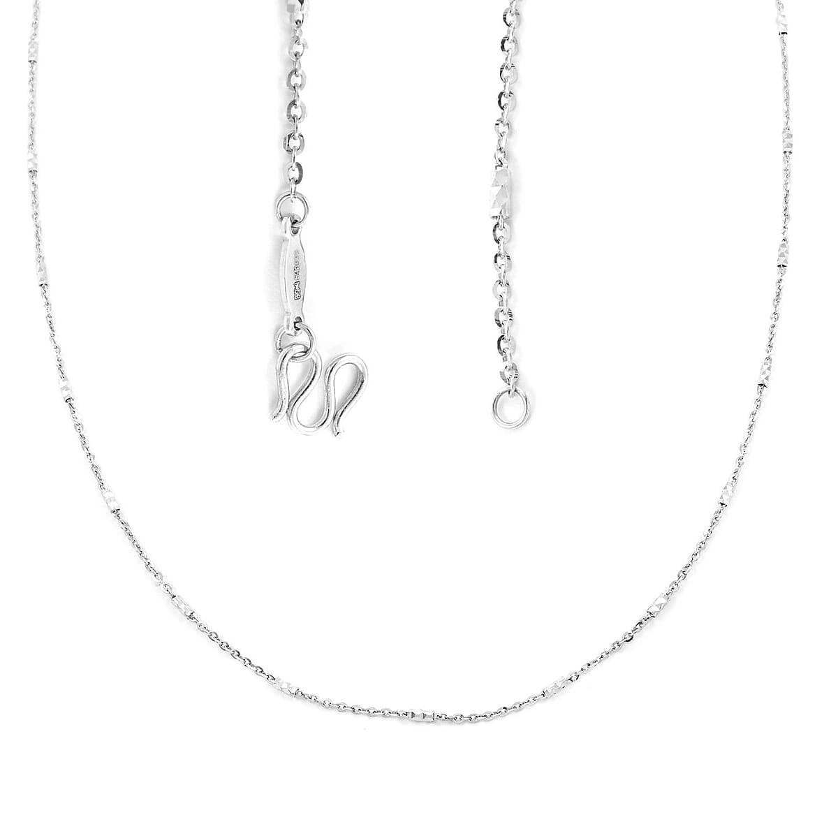 999 Platinum 1.20mm Cross Chain Necklace 17.5 Inches 4.60 Grams image number 3