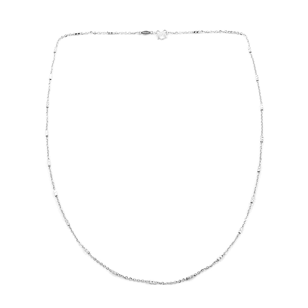 999 Platinum 1.20mm Cross Chain Necklace 17.5 Inches 4.60 Grams image number 4