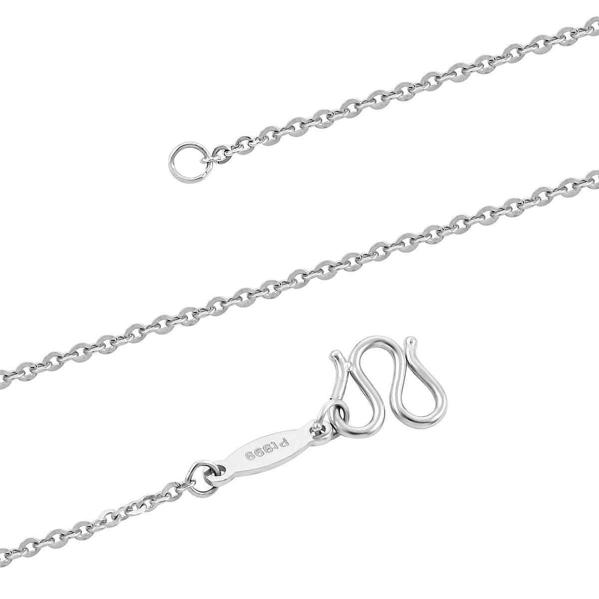 999 Platinum 1mm Cross Chain Necklace 17 Inches 2.50 Grams image number 2
