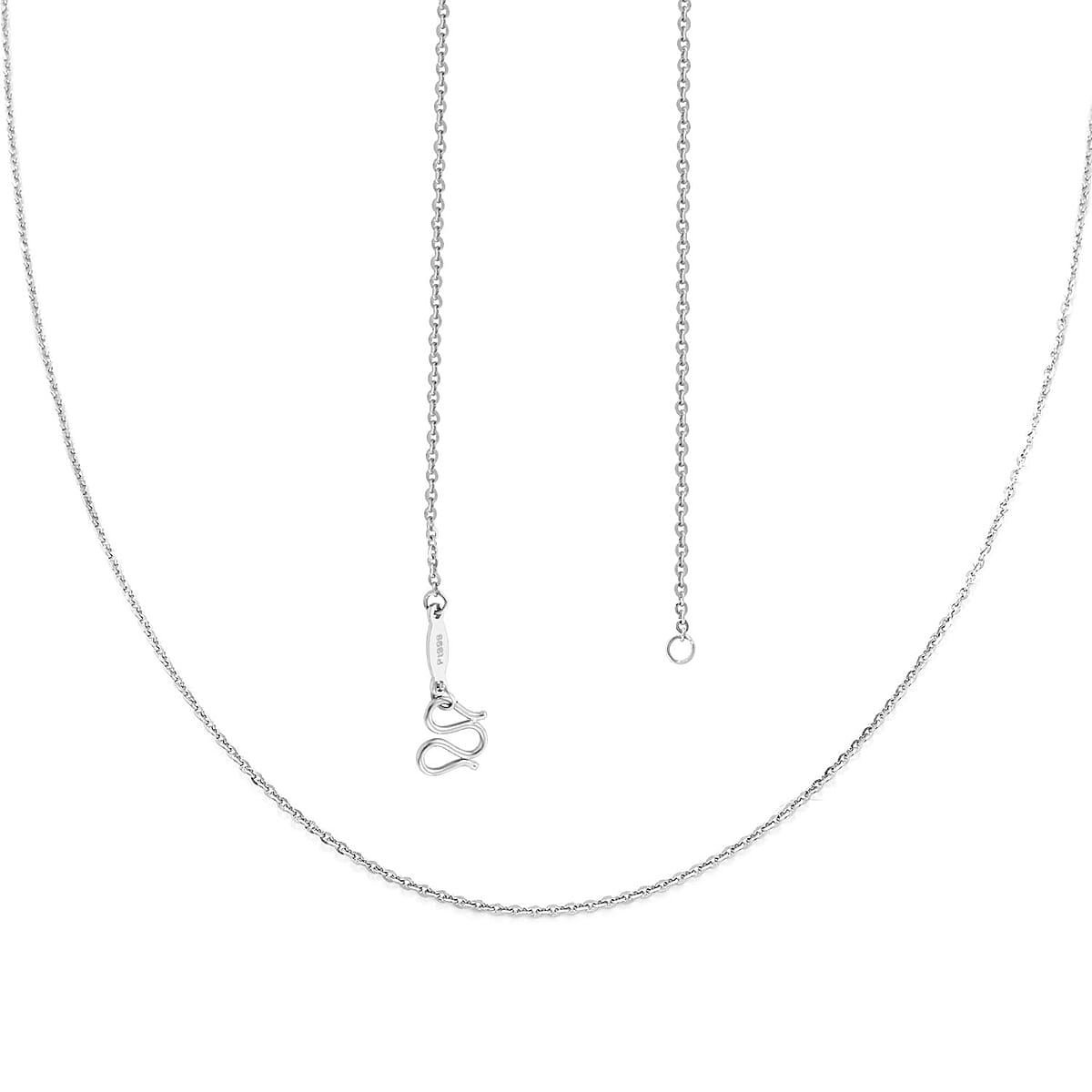 999 Platinum 1mm Cross Chain Necklace 17 Inches 2.50 Grams image number 3